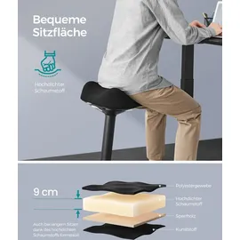 Songmics Stehhocker Kunststoff Schwarz