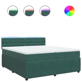 vidaXL Boxspringbett 200 x 200 cm Dunkelgrün