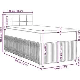 vidaXL Boxspringbett 80 x 200 cm Dunkelgrün