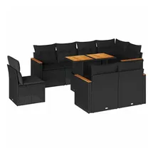 vidaXL Garten-Lounge-Set 9-tlg. schwarz