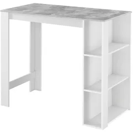 [en.casa] Bartisch Danderyd 120 x 60 x 106 cm Weiß/Betonoptik