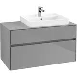Villeroy & Boch Collaro Waschbeckenunterschrank 100 x 55 cm Glossy Grey
