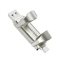 Gigastone Duo Pro Flip USB-A + USB-C 1TB Externe SSD 500MB/s Unterstützt Apple 4K 60fps ProRes HDR Videoaufnahme USB3.2 Gen 2 für iPhone 16 PS5 PS4 Xbox MacBook iPad Laptop Android