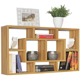 FineBuy Wandregal 85 x 47,5 x 16 cm Braun