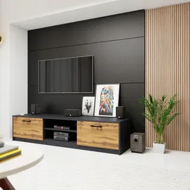 matkam Fernsehkommode Holzwerkstoff 160x36x41 cm Grau
