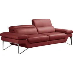 2,5-Sitzer EGOITALIANO "Princess, Designsofa und super bequem, tolle Detailverarbeitung", rot (burgundy), B:236cm H:95cm T:108cm, Leder BULL (Echtes Rindsleder). Geschliffenes, pigmentiertes und behandeltes Rindsleder mit einer Dicke von 1, 3-1, 5 mm. Es handelt sich um ein weiches, geschütztes Leder. Eine leichte Deckschicht schützt sie vor Flecken, ohne ihre ursprünglichen Eigenschaften zu verändern. Dieses geschützte Leder kombiniert die Vorteile von Natürlichkeit und Weichheit mit einer guten Beständigkeit gegen Verschleiß und Ausbleichen. Das Vorhandensein der charakteristischen Zeichen, die das Leben des Tieres bestimmen, wie Narben, Körnungsunterschiede, Falten, Adern, Disharmonien in Farbtönen, beweisen ihre absolute Echtheit und großen Wert. Leder CAREZZA (echtes Rindsleder) ist ein Naturleder, dass die ursprünglichen Eigenschaften der Haut nicht verändert. Das Vorhandensein von verheilten Narben, Körnungsunterschiede, Falten, Adern, Unterschiede in den Farbtönen und andere Spuren, die die Natur auf diesen Fellen hinterlassen hat, sind ein Beweis für die absolute Echtheit und das Zeugnis ihres großen Wertes. Leder u00bbNUVOLEu00ab (Echtes Rindsleder). Halbnatürliches, halbnarbiges Rindsleder mit einer natürlichen Körnung von 1, 2 bis 1, 4 mm. Dieses Leder hat eine weiche, wachsartige Haptik mit mattem Aussehen und einem Wolkeneffekt. Es handelt sich um ein Naturleder, das die ursprünglichen Eigenschaften der Lederhäute nicht verändert. Das Vorhandensein von verheilten Narben, Körnungsunterschiede, Falten, Adern, Unterschiede in den Farbtönen und andere Spuren, die die Natur auf diesen Fellen hinterlassen hat, sind ein Beweis für die absolute Echtheit und das Zeugnis ihres großen Wertes., Sofas, inkl. verstellbarer Kopfteile