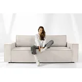 Konsimo - napi Sofa 3 Sitzer mit Schlaffunktion, in Pet Friendly Cord-Stoff, ecru