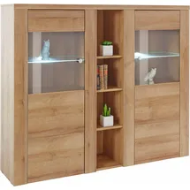 Home Affaire Highboard »Larona, zeitlose Hochkommode mit 2 Türen, Türkommode, Höhe 129,5 cm, Anrichte mit dekorative Rahmenoptik, Türen mit Glaseinsatz