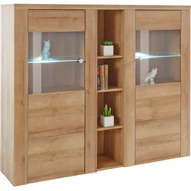 Home Affaire Highboard »Larona, zeitlose Hochkommode mit 2 Türen, Türkommode, Höhe 129,5 cm, Anrichte mit dekorative Rahmenoptik, Türen mit Glaseinsatz