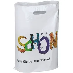 VP 500er-Pack Tragetaschen »SCHÖN, dass Sie bei uns waren« weiß 38 x 45 cm, 38x45x10 cm