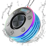 Kabelloser Duschlautsprecher, 5.3 Bluetooth Tragbares Duschradio mit Wasserdichtes Saugnapfhalterung, LED-Display, zum Baden oder für Pool, Outdoor-Aktivitäten (blau)