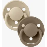 Bibs Schnuller De Lux 2er-Pack, Silicone, Vanilla/Dark Oak
