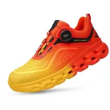 SWZEC S3 Ultraleichte Arbeitsschuhe, Henner verschleißfeste Sicherheitsschuhe mit Stahlkappe-Drehschnalle-1117 - 41 EU