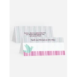 Tischkarten Taufe selbst gestalten mit Spruch und Fotos im Onlinedesigner bei Meine-Kartenmanufaktur.de