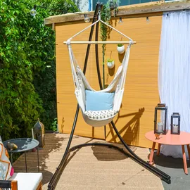 AMANKA Bis 150kg: XL Hängesessel Gestell Outdoor - 210cm Ständer für Hängestuhl Garten