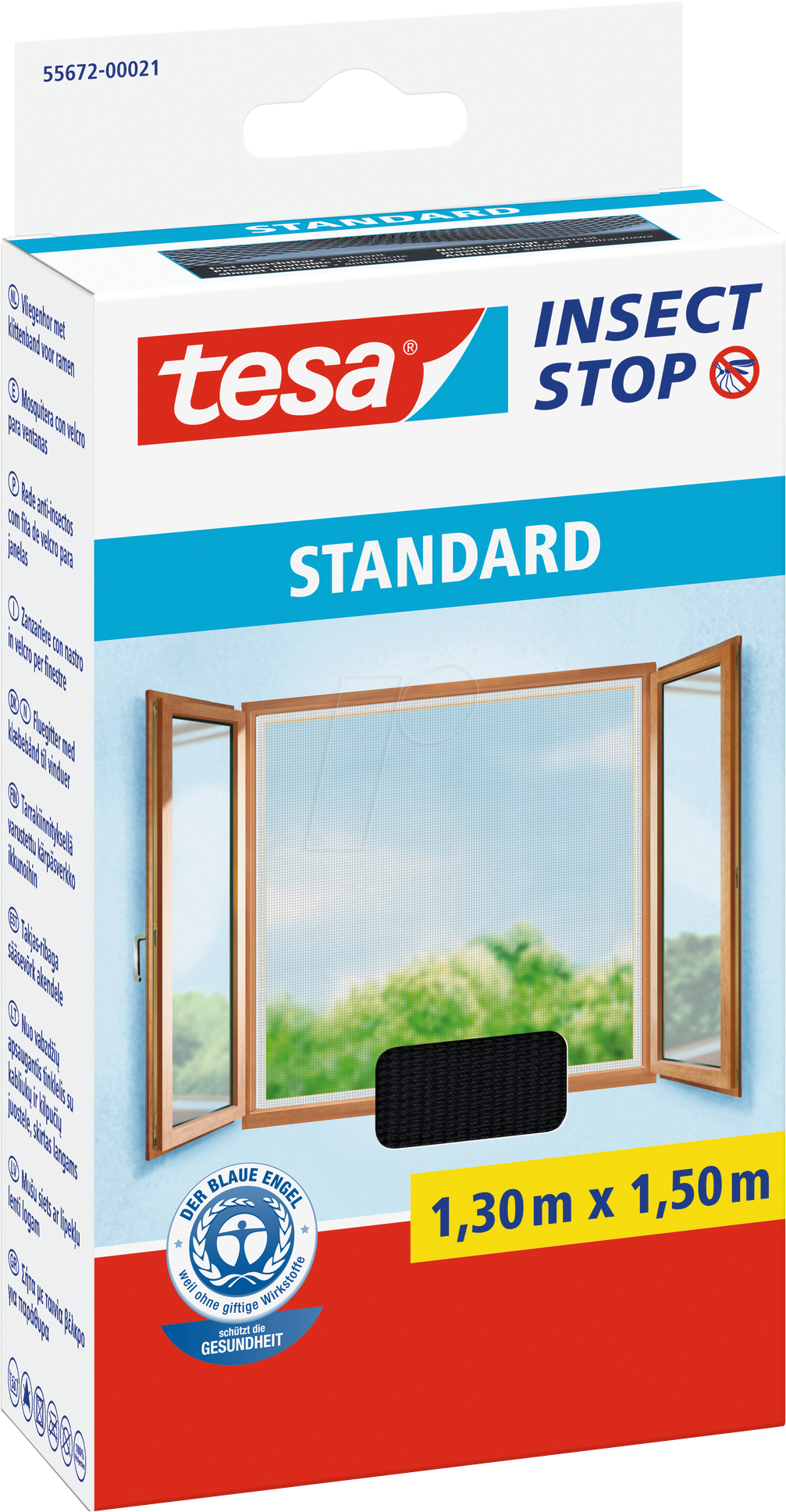 TESA 55672 AN - tesa® Insect Stop, Fenster, 1,30 m x 1,50 m, anthrazit