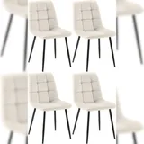 CLP 4er Set Esszimmerstuhl Tilde cremeweiß/Samt