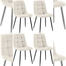 CLP 4er Set Esszimmerstuhl Tilde cremeweiß/Samt