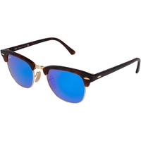 Ray-Ban RB 3016 CLUBMASTER Unisex-Sonnenbrille Vollrand Browline Acetat-Gestell, braun