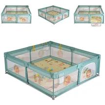 Moni Laufstall GameZone 180 x 200 cm klappbar Bällebad Basketballkorb Spielmatte grün