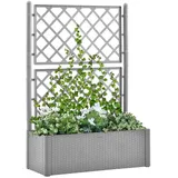 furnicato Garten-Hochbeet mit Spalier und Selbstbewässerungssystem 0 x 0 x 0 cm Grau