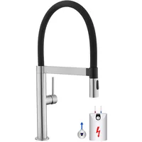 Tohlar Niederdruck Armatur Küche mit Ausziehbare Brause, Niederdruck Wasserhahn Küche 360° Schwenkbar Mischbatterien für Küche Armatur Einhandmischer für Küchen Spüle Spültischarmatur