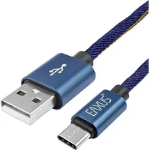 EAXUS USB-Ladekabel USB-A Stecker, USB-C Stecker 2 m Blau