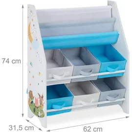 Relaxdays Aufbewahrungsbox Kinderregal 74 x 62 x 31,5 cm 6-tlg. mehrfarbig