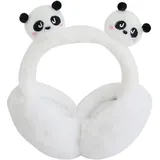 Goowafur Winter-Plüsch-Ohrenschützer | Plüsch 3D Panda Cartoon Warmer Ohrenwärmer Muff | Winterzubehör aus Plüschmaterial für Reisen, Skifahren, Wandern und Reiten im Freien