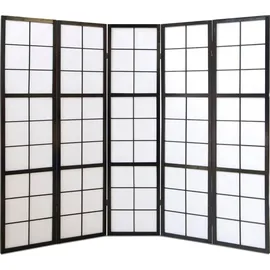 Homestyle4u Paravent Shoji in Schwarz 220x175 cm 283