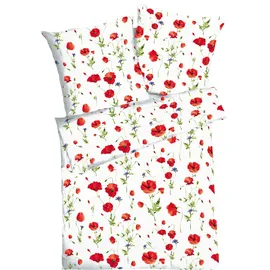 KAEPPEL Sommermohn Blumen Rot 155 x 220 cm + 80 x 80 cm