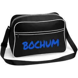 multifanshop Retrotasche - Bochum - Textmarker - Druck blau - Tasche
