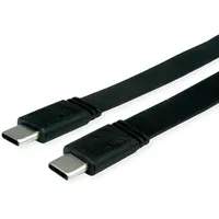 Value USB4 Gen 3 Kabel, C-C, ST/ST, 8K UHD-2, 40Gbit/s, Emark, 100W, extra-flach, schwarz, 0,5 m