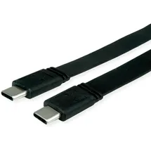 Value USB4 Gen 3 Kabel, C-C, ST/ST, 8K UHD-2, 40Gbit/s, Emark, 100W, extra-flach, schwarz, 0,5 m