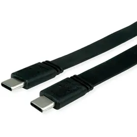 Value USB4 Gen 3 Kabel, C-C, ST/ST, 8K UHD-2, 40Gbit/s, Emark, 100W, extra-flach, schwarz, 0,5 m