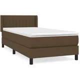 vidaXL Boxspringbett mit Matratze Dunkelbraun 100x200 cm Stoff