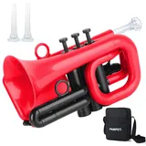 PAMPET Dolphin Pocket Trompete Kunststoff Bb Trompete Standard Trompete für Schüler Anfänger Bb Trompeten Instrument (Rot)