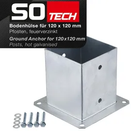 SOTech Bodenanker Zum Aufschrauben 120 x 152 mm Silber/Stahl