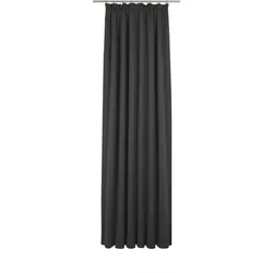 Vorhang WIRTH "Uni Collection", schwarz, B:142cm H:255cm, Baumwolle (Bio-Baumwolle), Gardinen, nach Maß