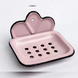 DanDiBo Ambiente DanDiBo Seifenhalter 618 Seifenschale 13 cm emailliert Landhaus Emaille Seifenspende