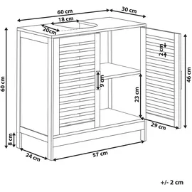 Beliani Waschbeckenunterschrank 60 x 30 cm Schwarz
