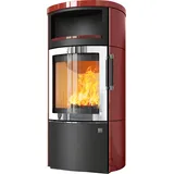 Kaminofen Hark 44-5.1 GT ECOplus 8 kW - Ofenkacheln: brillant-rot - Korpus: graphit/verchromt
