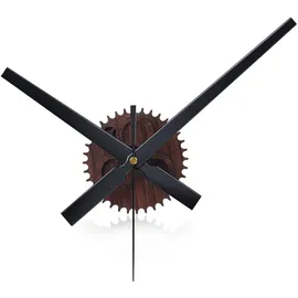 Lafocuse 3D Uhrzeiger Wanduhr Braun, mit Zeiger Große,Zahnräder aus Holzmaserung,DIY Persönlich Deko Wohnzimmer, Bar 42cm
