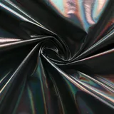 Laser Stoff Glänzender Bling Polyester Reinware Modestoff Dekostoff Kostümstoff zum Nähen Dekorieren Glitzer Satinstoffe 150cm Breit für Vorhänge Gardinen Bühne Kostüm Kleid Bekleidung,Schwarz