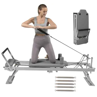 UYSELA Pilates Reformer Maschine, Foldable Pilates Reformer Maschine für Das Training zu Hause, Pilates TrainingsgeräTe, Yogastudio AusrüStung für Krafttraining,B