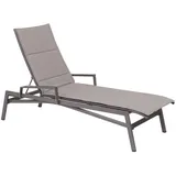 Sonnenliege Brasil Cushion mit Alu-Armlehne - 09 - silber D11 - naturegrey
