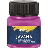 Kreul Javana Stoffmalfarbe für helle und dunkle Stoffe, 20 ml Glas magenta, brillante Farbe auf Wasserbasis, pastoser Charakter, zum Stempeln und Schablonieren, nach Fixierung waschecht
