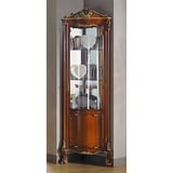 Casa Padrino Eckschrank Luxus Barock Eckvitrine Braun / Gold - Handgefertigter Massivholz Eckschrank mit Tür - Edle Barock Möbel - Luxus Qualität - Made in Italy