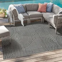Sanat Teppich SANAT "Berlin", grau (anthrazit), B:80cm H:6mm L:150cm, Kunstfaser, Teppiche, Teppich, In -und Outdoor geeignet, Außenbereich, Terrasse, Balkon, auch Läufer