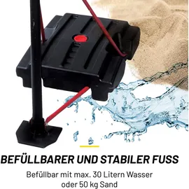 Dunlop Basketballkorb Set – Basketball Korb Höhenverstellbar: 165 - 205 cm – Basketballkörbe mit Basketballständer, Ball und Pumpe – Basketballkorb Outdoor mit Füllbarer Fussstand - Schwarz